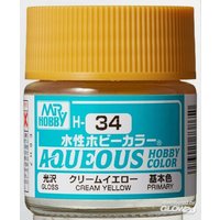 MR HOBBY - GUNZE H-034 Mr Hobby -Gunze Aqueous Hobby Colors (10 ml) Cream Yellow [30 von MR. HOBBY