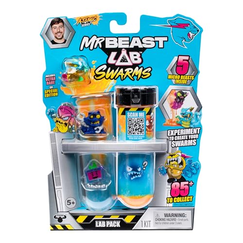 MrBeast Lab Swarms, Atomic-Serie, Labor-Packung, Experimentieren, Wasser hinzufügen, Reagenzglas schütteln, 2/5 Mini-Monster-Sammelfiguren (2,5 cm) von MrBeast Swarms enthüllen, 85+ Stück zum Sammeln MrBeast Lab Swarms, Atomic-Serie, Labor-Packung, Experimentieren, Wasser hinzufügen, Reagenzglas schütteln, 2/5 Mini-Monster-Sammelfiguren (2,5 cm) von MrBeast Swarms enthüllen, 85+ Stück zum Sammeln von MRBEAST LAB