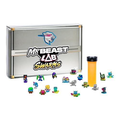 MRBEAST LAB Swarms, Atomic-Serie, Exklusive Mega-Packung mit 18 Mini-Monster-Sammelfiguren, Experimentieren, Wasser hinzufügen, Reagenzglas schütteln, für Kinder ab 5 Jahren von MRBEAST LAB