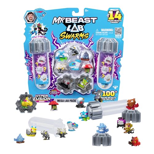 MrBeast Lab Swarms Hyper Fusion-Serie, über 100 einzigartige Hyper Fusion Swarms zum Sammeln, Mega-Laborpackung mit 14 Mini-Monstern, 14 Sammelstickern & 4 Fusions-Kapseln für Dein eigenes MrBeast Lab Swarms Hyper Fusion-Serie, über 100 einzigartige Hyper Fusion Swarms zum Sammeln, Mega-Laborpackung mit 14 Mini-Monstern, 14 Sammelstickern & 4 Fusions-Kapseln für Dein eigenes von MRBEAST LAB
