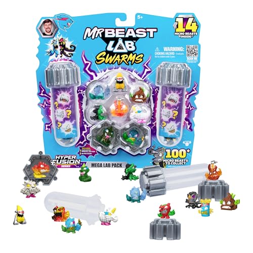 MrBeast Lab Swarms Hyper Fusion-Serie, über 100 einzigartige Hyper Fusion Swarms zum Sammeln, Mega-Laborpackung mit 14 Mini-Monstern, 14 Sammelstickern & 4 Fusions-Kapseln für Dein eigenes MrBeast Lab Swarms Hyper Fusion-Serie, über 100 einzigartige Hyper Fusion Swarms zum Sammeln, Mega-Laborpackung mit 14 Mini-Monstern, 14 Sammelstickern & 4 Fusions-Kapseln für Dein eigenes von MRBEAST LAB