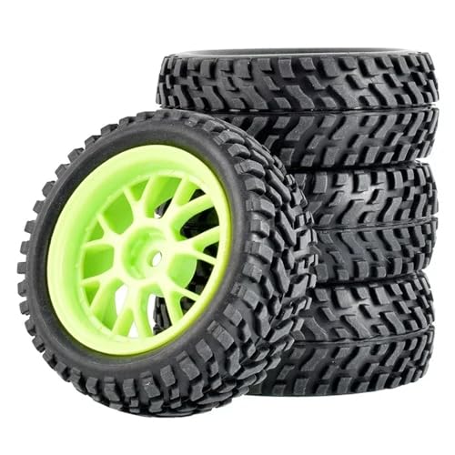 75 mm 1/10 auf Straßen Drift Rädern Felgen kompatibel mit RC Cars Rock TRXS Model Car Treger(Green) von MRHZKE