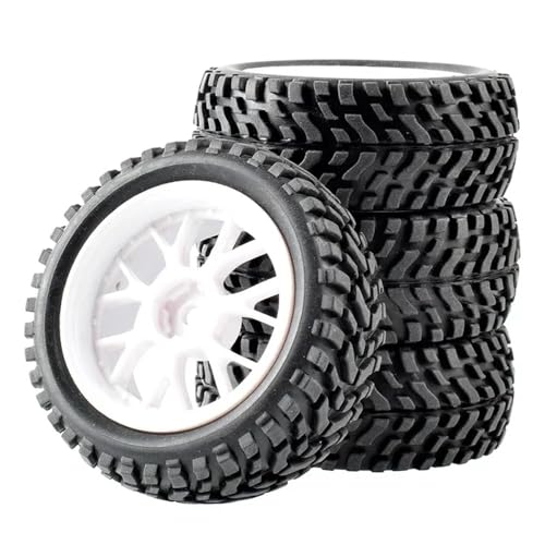 75 mm 1/10 auf Straßen Drift Rädern Felgen kompatibel mit RC Cars Rock TRXS Model Car Treger(White) von MRHZKE