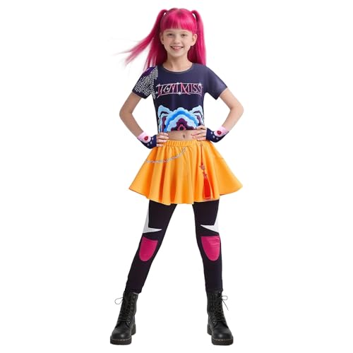 demon hunters costume rumi costume Kids Girls Pop Singer Costume Halloween Cosplay Stage Clothes Merch 4-14 Years demon birthday decorations dolls (RUMI-C, 110) von MRRTIME