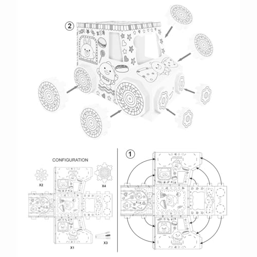 3D -Kartonhaus DIY -Bildungsspielzeug Interaktive Montagehandbuch für Weißpapier Material (Weiß) von MRSTORY