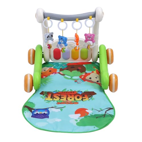Baby Gaming Teppich Walker Klavier Matt Fitnessstudio 2 in 1 Aktivität Teppich für Baby mit Walker und Musikalischem Klavier Kunststoffmaterial Größe 76x46x50 cm von MRSTORY