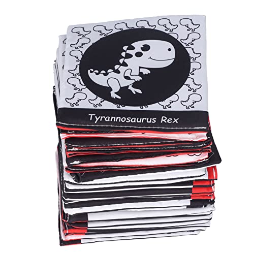 Babytuchbücher Soft Fabric Pädagogische Spielzeug -Puzzle -Karten für Kind Frühes Lernen 26pcs mit Einkaufstasche Polyesterfaser (Schwarz weiß Rot) von MRSTORY