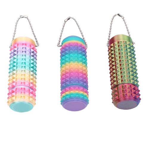 MRSTORY 3D -Gedruckter Spiky Keychain Hard Spiky Sensory Toy Stim Tool Rotieren Verdrehbares Spannungsabbauspielzeug für Erwachsene Sicheres PLA -Material 8.2x3cm 3 PCs von MRSTORY