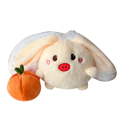 MRSTORY Animal Plüsch Puppe Entzückende Weiche Reversible Persimmon Plüsch Spielzeugkissen Dekoration für Heimbett Erwachsene PP Baumwolle Kurzer Plüsch (Schwein l) von MRSTORY