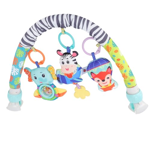 MRSTORY Baby Kinderboller Bogenspielzeug Schwarze Weiße Streifen Beruhigende Hängshängerspielzeug mit 360 Rotierenden Klemmen für Neugeborene 0 1 Jahre Alte Säuglingsfants Polyester Abs von MRSTORY