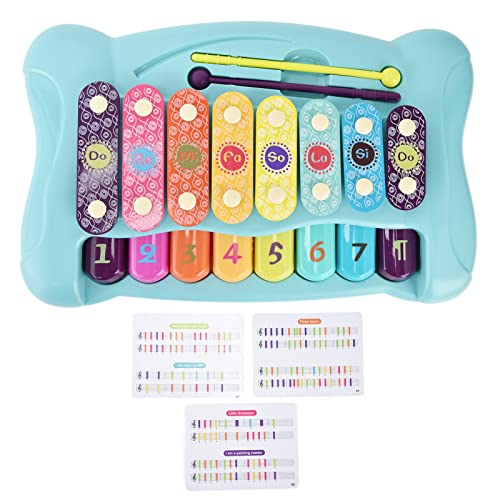 MRSTORY Baby Klavier Xylophon Spielzeug Mehrfarbiges Keyboard -Musikpädagogikinstrument für Kleinkinder -Kleinkinder -Materialien (Blau) von MRSTORY