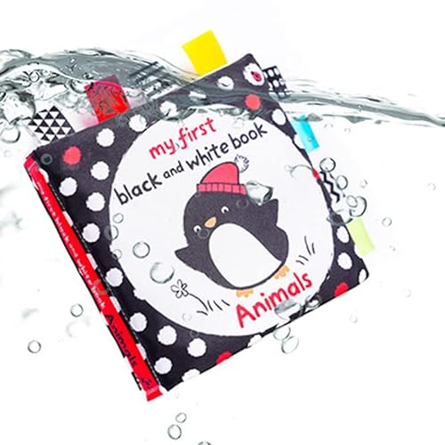 MRSTORY Baby Schwarz -Weiß -Baby -sensorisches Spielzeugbuch in Weichteilen Vorzeitiger Bildung, die Gegen Tränen Resistent und für Neugeborene Waschbar Sind (Tier) von MRSTORY