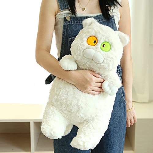 MRSTORY Cat Plüschspielzeug Süßes Weiches Hautfreundlicher Flauschiger Starring Short Plüsch Katze Umarmt Schlaftkissen für Home Dekoration und Komfort (Weiß) von MRSTORY
