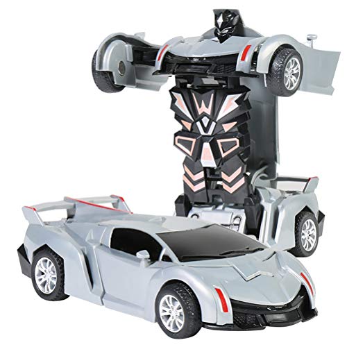 MRSTORY Deformation Roboter Auto Spielzeug Kollision Deformation Kleiner Roboterauto Geburtstagsgeschenk (Hellgrau) von MRSTORY