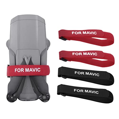 MRSTORY Drohnenpropellerhalter Stabilisatoren Beschützer mit Haken- und Schleifenverschlussblattschutz für Mini 3 Pro Drone Nylon Black Red 20 380 Mm 4pcs (1 Paar rot +1 Schwarzpaare) von MRSTORY