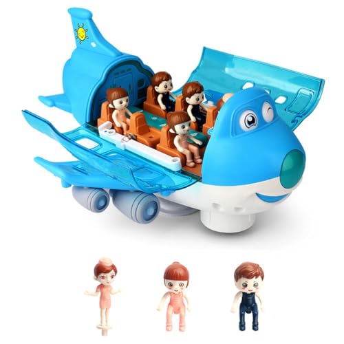 MRSTORY Elektrisches Modell Flugzeug Flugzeugspielzeug Luminous Music 360 Grad Rotation Spielzeug für Weihnachtsfeier Plastik (B) von MRSTORY
