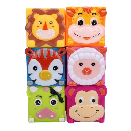 MRSTORY Flexible Konstruktionsblöcke Variierte Farben und Muster Stapelbares Spielzeug für die Kognitive und Kreative Entwicklung von Babys für in Weichen Gummigröße 6x5,5 cm von MRSTORY