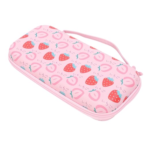 MRSTORY Handheld Game Console Case Niedliche Erdbeermuster Pink Eva Hard Protective Travel -Tragetasche für 2 Tragbares Gaming -Zubehör Speicher (Regulär) von MRSTORY