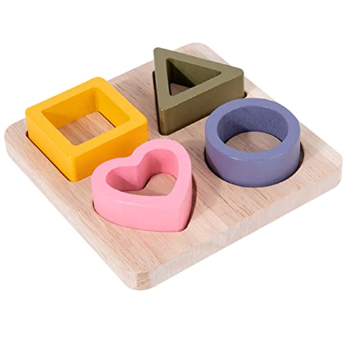 MRSTORY Holz Geometrisches Sortierspiel für Pädagogische Puzzle -Lernformen und Farben Spielzeug Montessori für Kleinkinder (B) von MRSTORY