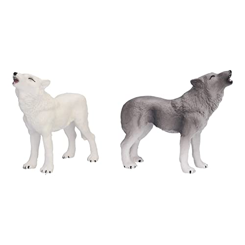 MRSTORY Howling Wolf Action Figur Lebensechter Wolf Model Bildungsspielzeug für Geburtstag Weihnachten 2pcs von MRSTORY