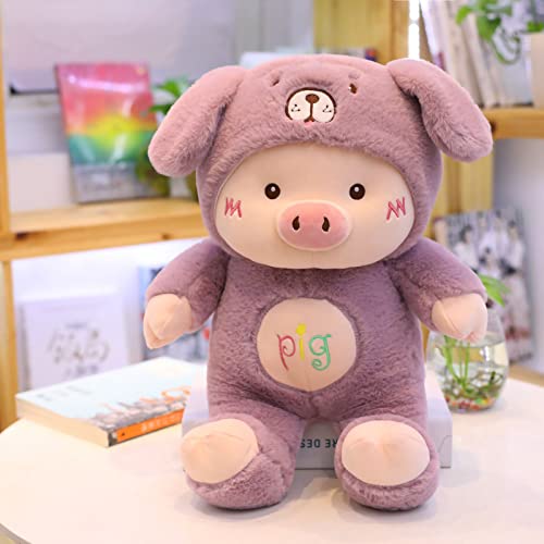 MRSTORY Schwein Spielzeug Ausgestopfte Tier Süße Cartoon Formplüsch Schwein mit Bärenhut Stickerei Handwerk Hautfreundliche PP Baumwolle Voll Füllung für Mädchen (30 cm) von MRSTORY