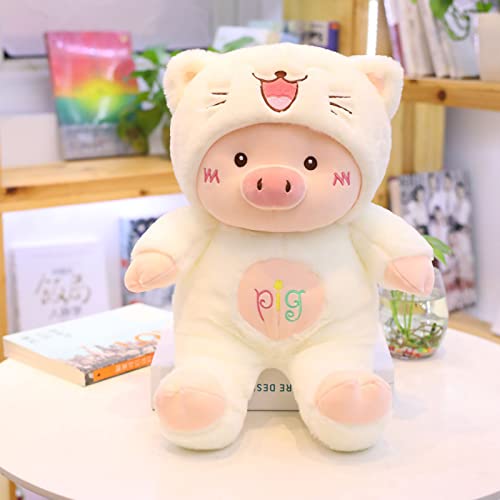 MRSTORY Schwein Spielzeug Ausgestopfte Tier Süße Cartoon Formplüsch Schwein mit Bärenhut Stickerei Handwerk Hautfreundliche PP Baumwolle Voll Füllung für Mädchen (30 cm) von MRSTORY