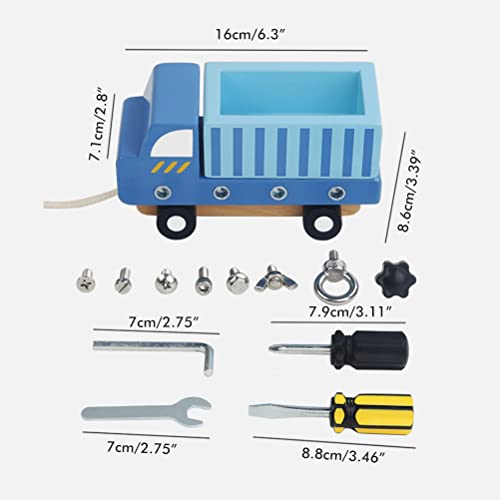 MRSTORY Spiel Bildung Holz Camion Wisser Malerei Sensorisches Lernen Früh Lernen Mädchen Ideales Reise Material Holz Farbe Blau Größe 16x8,6x7,1 cm (Wie in der Abbildung angegeben) von MRSTORY