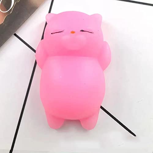 MRSTORY Squeeze Stress Relief Toy Animal Squishy Spielzeug Weiche PVC Dekompression Spielzeugfreunde Gunst für Büro Haushalt Leichtes Kompaktes Niedliches (Rosa Katze) von MRSTORY