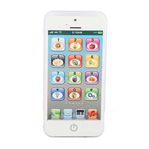 MRSTORY Telefon Spielzeug Simuliertes Mobiltelefon Geformt Klare Musik Cooles Leichte Englische Handyspielzeug für Reisespiel aus Premium -Plastik (Weiß) von MRSTORY