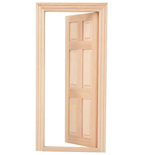 Mini Dollhouse Door Holz Langlebig Geschickt Möbliertes Dekoration Accessoire für Puppenhaus Wohnzimmer Schlafzimmer Lernraum 1:12 Skala Größe 8.6 * 1,8 * 18 cm von MRSTORY