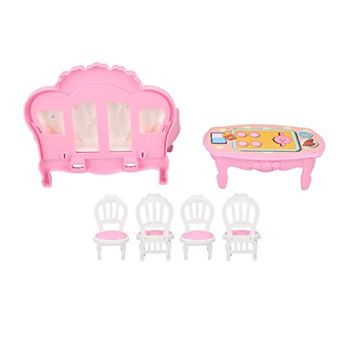 Miniatur Wohnzimmer Möbel Set Hoch Simuliert 1/16 Scale Puppenhaus Sofa Couch Tisch Stühle Zubehör für Puppenhaus-Enthusiasten ABS Kunststoff Sicher (Typ 4) von MRSTORY