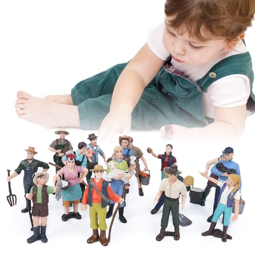 Simulationsfarm Charaktermodell Set Exquisite Detaillierte Pädagogische Miniaturspielzeugfiguren für Rollenspiele Plastikmaterial 16pcs von MRSTORY