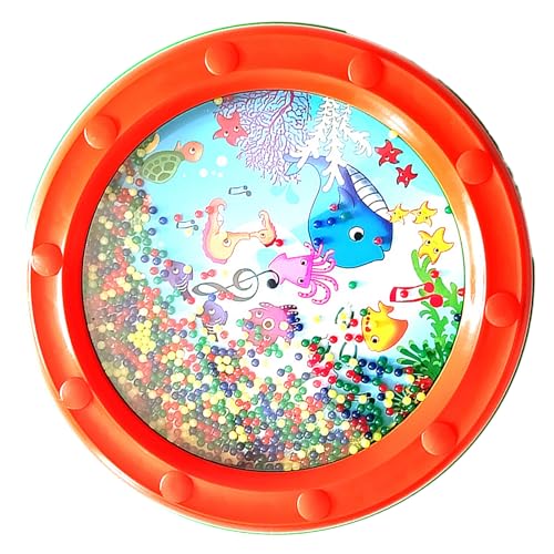 Wave Perle Ocean Drum Percussion Bildungsinstrument Vage Design Seines Ozeans Kinder Erwachsene Home Travel Plastikmaterial (10 Zoll orange) von MRSTORY