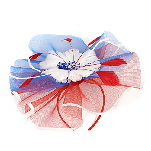 MRVAKDYDI Fascinator Spitze Feder Hut für Frauen, Feder Haarreif Stirnband Feder Kopfbedeckung(Picture 5,1 count (Pack of 1)) von MRVAKDYDI