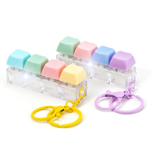 Tastatur-Fidget-Schlüsselanhänger, 2 Stück, Macaron-Tastatur, Fidget-Spielzeug, Tastatur-Schlüsselanhänger, Clicker-Fidget, Tastatur-Clicker von MSBRCH