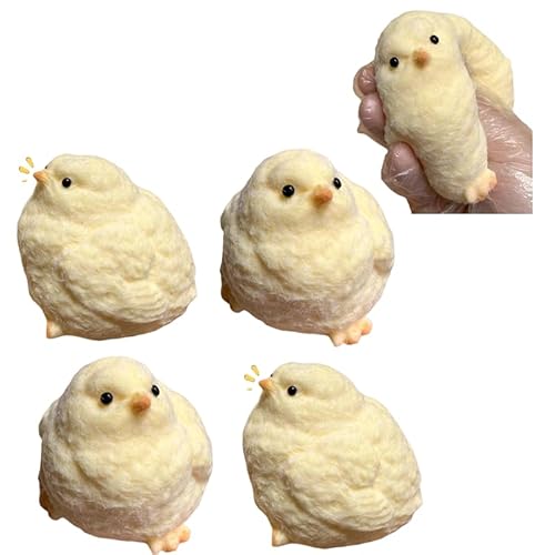 Küken Stress Relief Toy, Squeeze Spielzeug, Weich Squeeze Küken Toys, Kindergeschenke，Stress Relief Küken (4 Pcs) von MSNWL