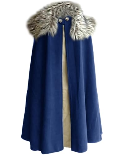 MSOrient Herren Mittelalter Wikinger Umhang Pelz Cape Cosplay Kostüm Renaissance König mit Pelz Umhang Halloween Kostüm, Blau, S MSOrient Herren Mittelalter Wikinger Umhang Pelz Cape Cosplay Kostüm Renaissance König mit Pelz Umhang Halloween Kostüm, Blau, S von MSOrient