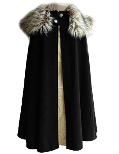 MSOrient Herren Mittelalter Wikinger Umhang Pelz Cape Cosplay Kostüm Renaissance König mit Pelz Umhang Halloween Kostüm, Schwarz, 3XL MSOrient Herren Mittelalter Wikinger Umhang Pelz Cape Cosplay Kostüm Renaissance König mit Pelz Umhang Halloween Kostüm, Schwarz, 3XL von MSOrient