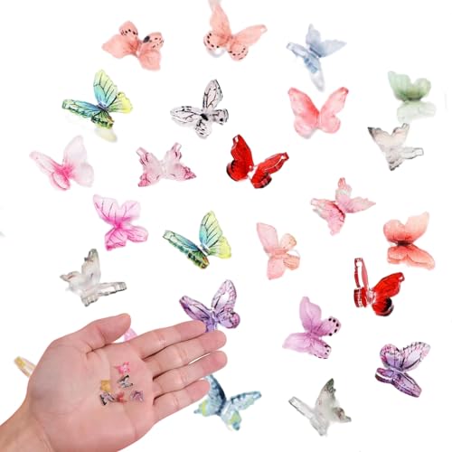 70-teiliges Set Schmetterlinge Deko, Miniatur-Schmetterlings-Dekoration, Miniatur-Zubehör, geeignet für Miniatur-Puppenhaus-Zubehör, Mikro-Landschaftsdekoration, Maniküre, DIY-Arbeitsdekoration. von MSPEBEC
