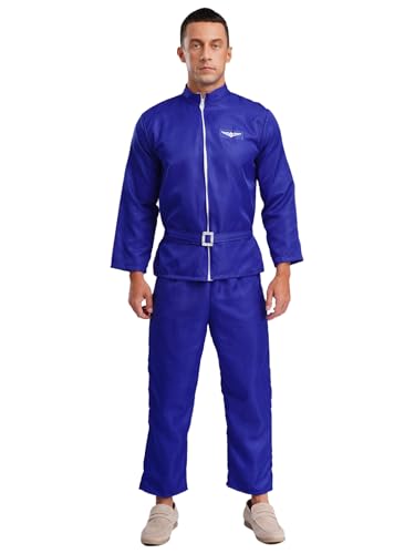 MSemis 2Pcs Herren Astronaut Kostüm Kurzarm Shirt mit Hosen Anzug Fastnacht Space Outfit Halloween Cosplay Kostüm Typ B Blau S MSemis 2Pcs Herren Astronaut Kostüm Kurzarm Shirt mit Hosen Anzug Fastnacht Space Outfit Halloween Cosplay Kostüm Typ B Blau S von MSemis