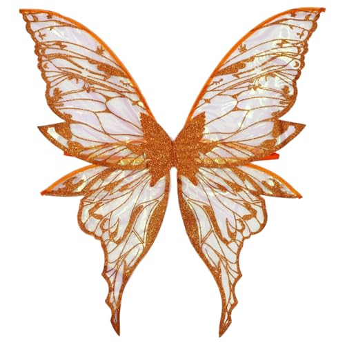 MSemis Brillante Feenflügel große Schmetterlingsflügel Prinzessin Engelsflügel für Halloween Dress Up Party Orange One Size MSemis Brillante Feenflügel große Schmetterlingsflügel Prinzessin Engelsflügel für Halloween Dress Up Party Orange One Size von MSemis
