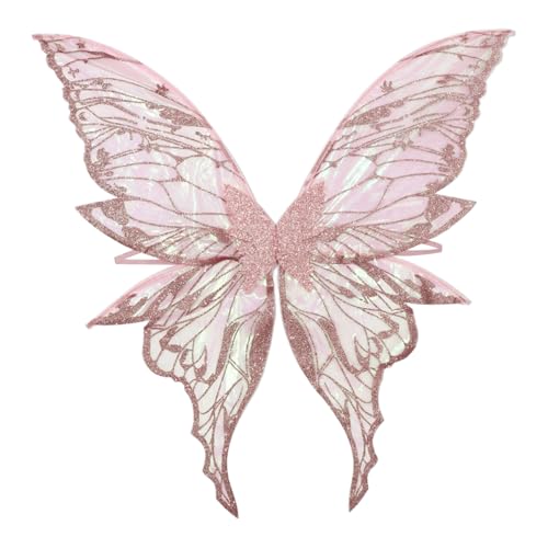 MSemis Brillante Feenflügel große Schmetterlingsflügel Prinzessin Engelsflügel für Halloween Dress Up Party Rosa One Size MSemis Brillante Feenflügel große Schmetterlingsflügel Prinzessin Engelsflügel für Halloween Dress Up Party Rosa One Size von MSemis