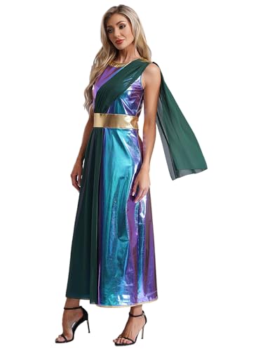MSemis Damen Griechisches Göttin Kostüm Altgriechisches Ärmellos Toga Metallic glänzendes Tunikakleid Römer Kostüm Halloween Karneval Party Outfit Rollenspiel Blau XL MSemis Damen Griechisches Göttin Kostüm Altgriechisches Ärmellos Toga Metallic glänzendes Tunikakleid Römer Kostüm Halloween Karneval Party Outfit Rollenspiel Blau XL von MSemis