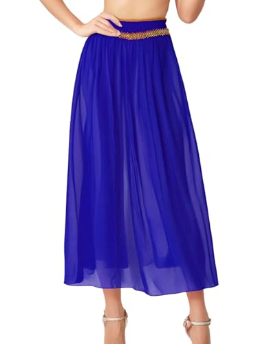 MSemis Damen Langer Bauchtanzrock Orientalischer Swing Röcke Built-in Briefs Chiffon Röcke Festival Outfit Königsblau XXL MSemis Damen Langer Bauchtanzrock Orientalischer Swing Röcke Built-in Briefs Chiffon Röcke Festival Outfit Königsblau XXL von MSemis