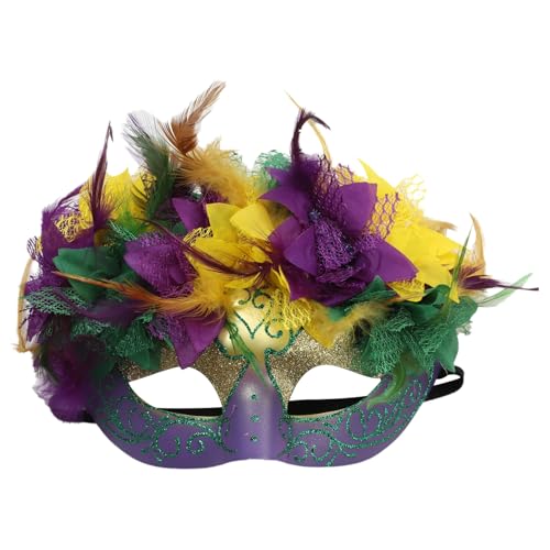 MSemis Damen Maskerade-Maske Vintage Venezianische Federmaske Glänzende Augenmaske Karneval Abschlussball Mottoparty Typ A One Size MSemis Damen Maskerade-Maske Vintage Venezianische Federmaske Glänzende Augenmaske Karneval Abschlussball Mottoparty Typ A One Size von MSemis
