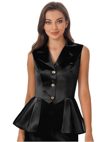 MSemis Damen Vintage Steampunk Weste Viktorianischen Stil Ärmellose Jacke Slim Fit Gothic Bluse Oberteil Karneval Mottoparty Kostüm Schwarz XL MSemis Damen Vintage Steampunk Weste Viktorianischen Stil Ärmellose Jacke Slim Fit Gothic Bluse Oberteil Karneval Mottoparty Kostüm Schwarz XL von MSemis