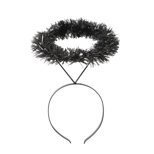 MSemis Engel Federflügel Und Lametta Stirnband Für Halloween Cosplay Weihnachtsfeier Kostüme Schwarz Einheitsgröße MSemis Engel Federflügel Und Lametta Stirnband Für Halloween Cosplay Weihnachtsfeier Kostüme Schwarz Einheitsgröße von MSemis