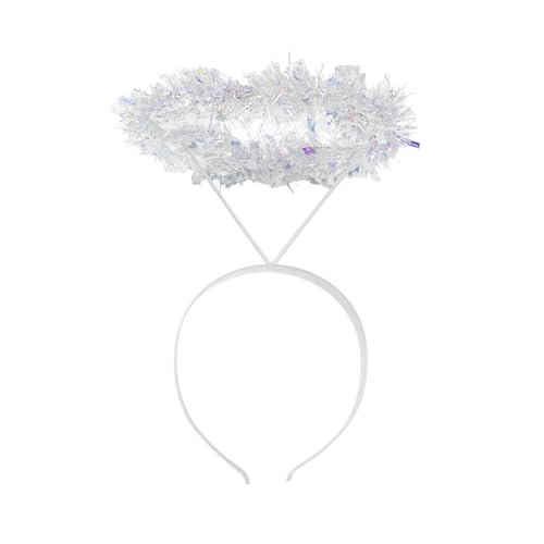 MSemis Engel Federflügel Und Lametta Stirnband Für Halloween Cosplay Weihnachtsfeier Kostüme Weiß Einheitsgröße MSemis Engel Federflügel Und Lametta Stirnband Für Halloween Cosplay Weihnachtsfeier Kostüme Weiß Einheitsgröße von MSemis