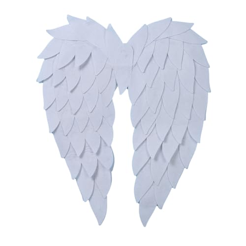 MSemis Engelsflügel Cosplay-Flügel Halloween-Kostüm Federflügel mit Riemen für Cosplay-Party Weiß 60x45CM Einheitsgröße von MSemis