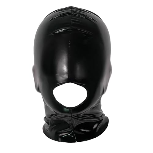 MSemis Erwachsene Kopfmaske Reizvoll Gesichtsmaske Kunstleder Kopfhaube mit Mund Öffnen Wetlook Rollenspielmaske Schwarz M MSemis Erwachsene Kopfmaske Reizvoll Gesichtsmaske Kunstleder Kopfhaube mit Mund Öffnen Wetlook Rollenspielmaske Schwarz M von MSemis